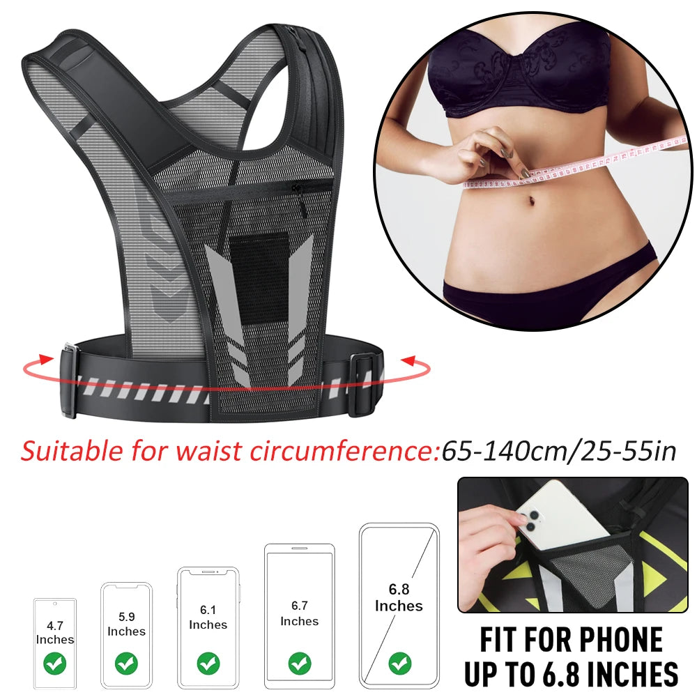 Reflective Running Vest with Phone Holder