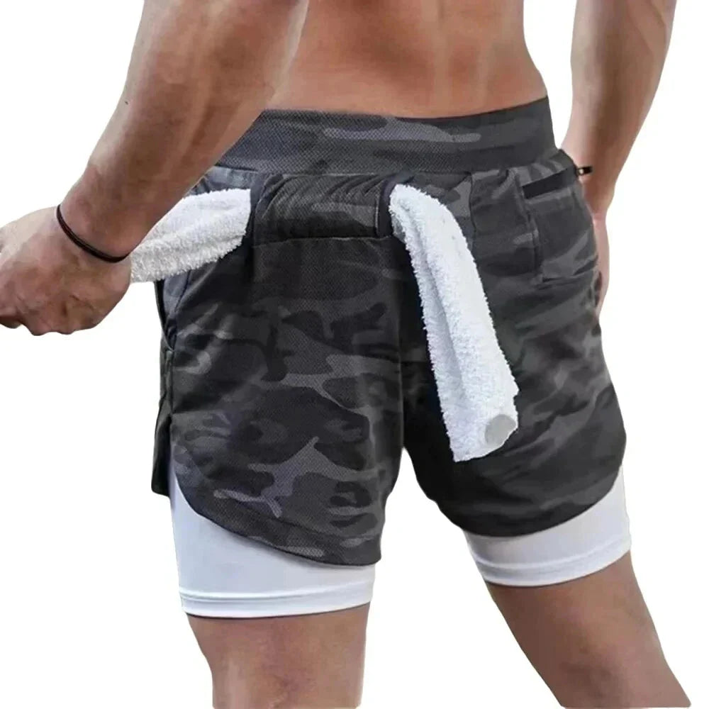 Men's 2-in-1 Camo Running Shorts
