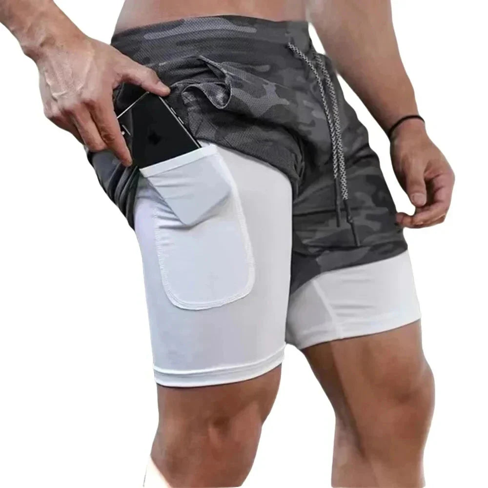 Men's 2-in-1 Camo Running Shorts